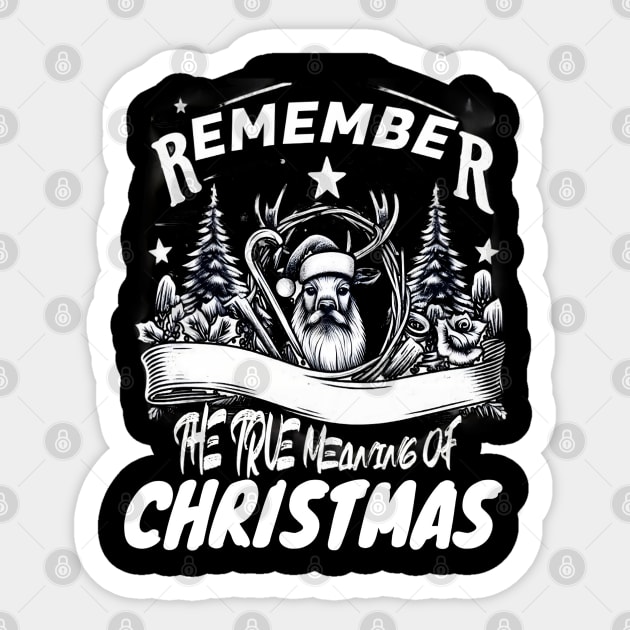 Remember The True Meaning Of Chrstmas, Santa Waving, Christmas Gift Sticker by Customo